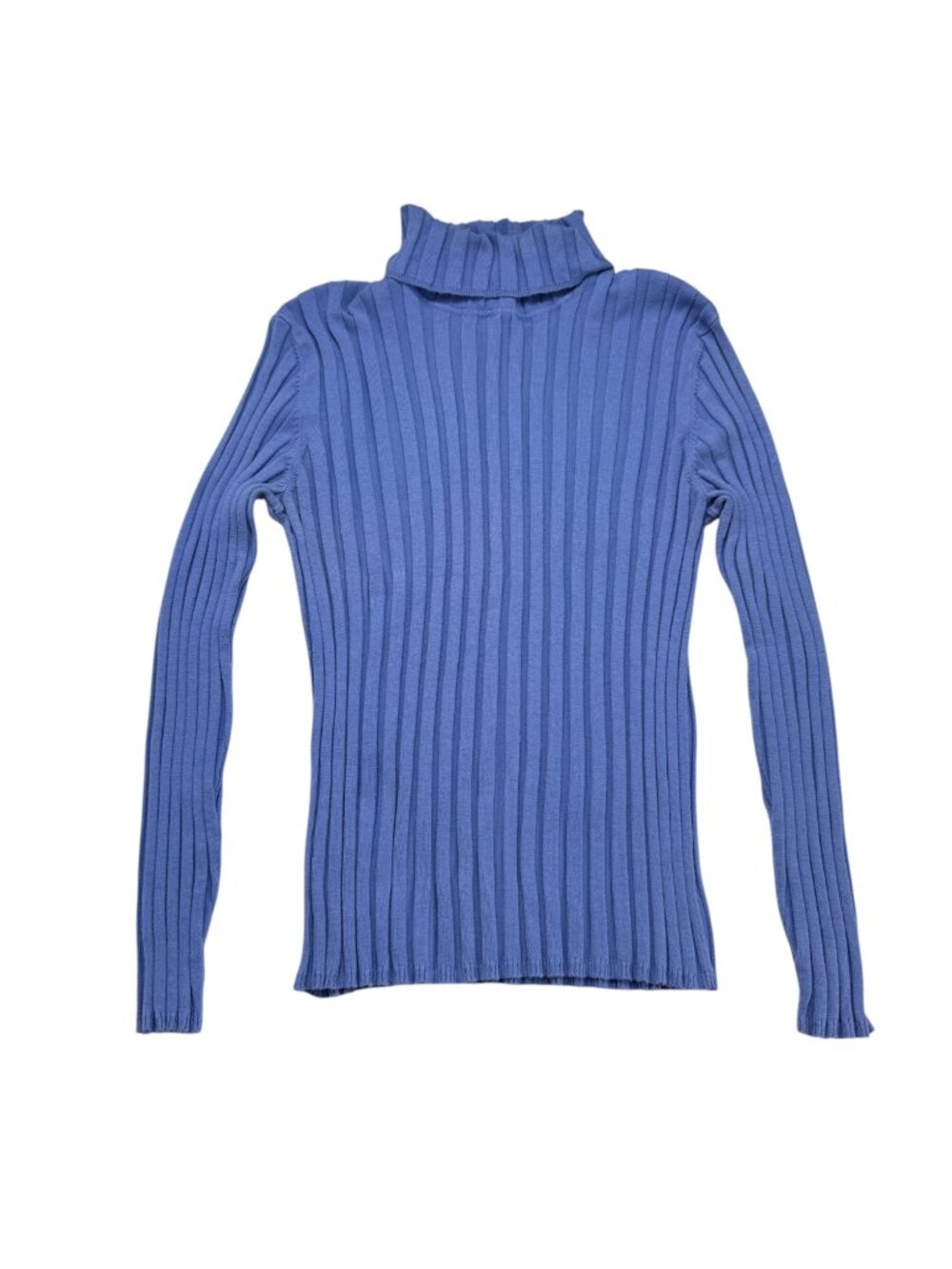 Talbots Ribbed Periwinkle Blue Turtleneck Sweater Size MP Casual Lightweight